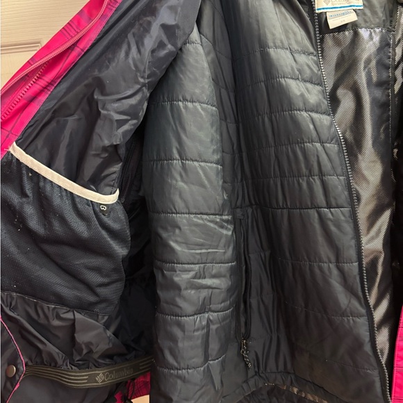 Columbia Women’s Fuchsia Plaid 3-in-1 Snow Jacket - Picture 7 of 10